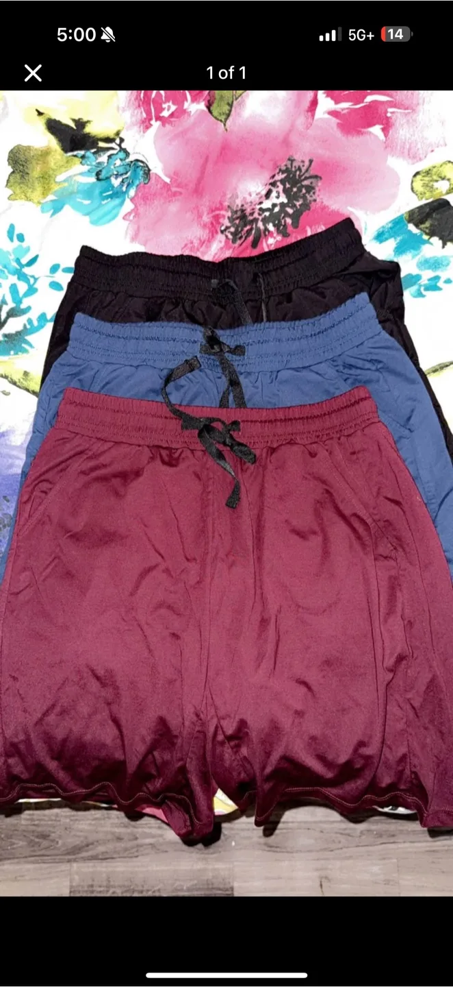 Set of 3 Lounge Shorts - Black, Blue, Burgundy thumbnail