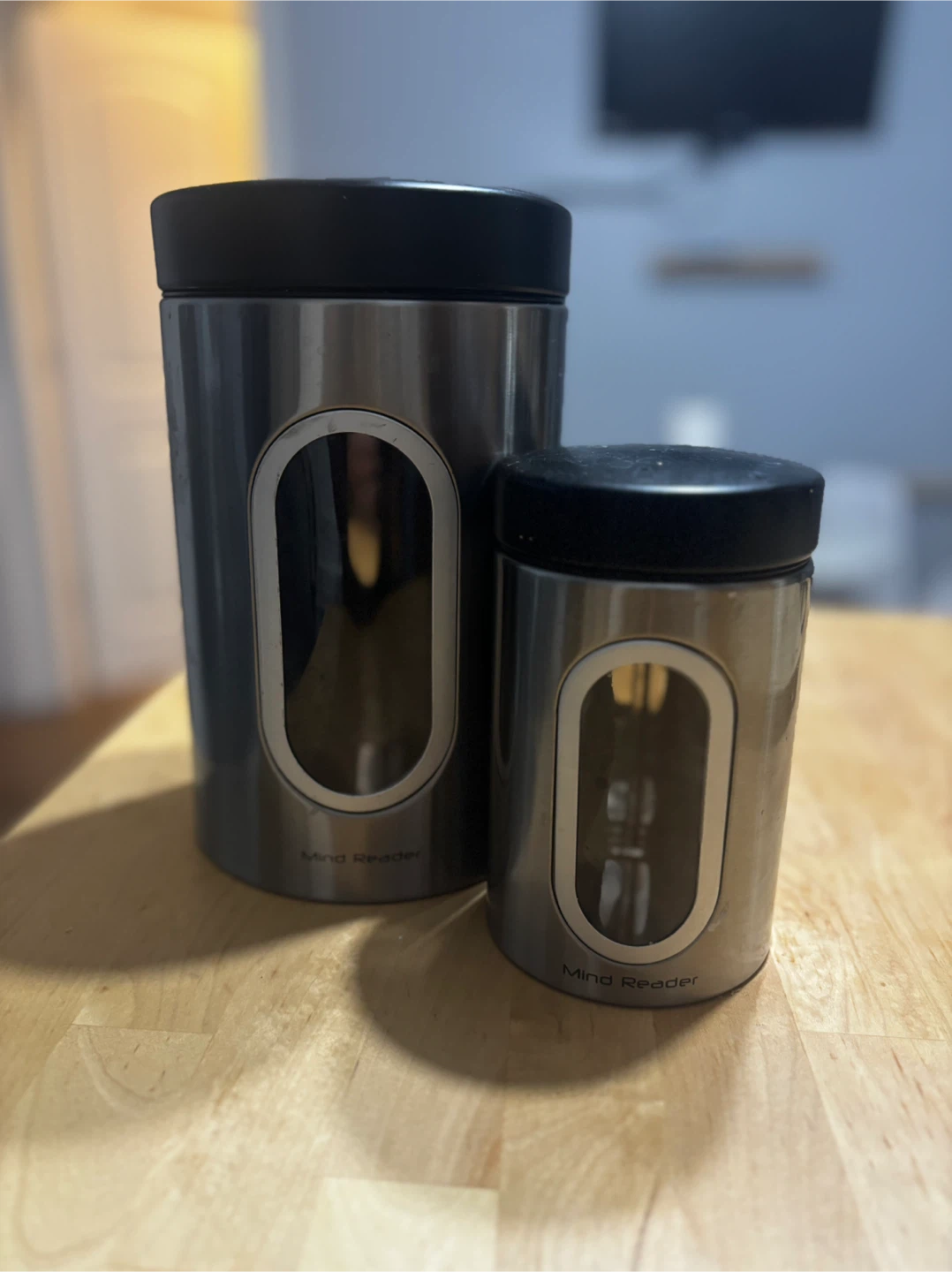 Mind Reader 2-Piece Silver Canister Set