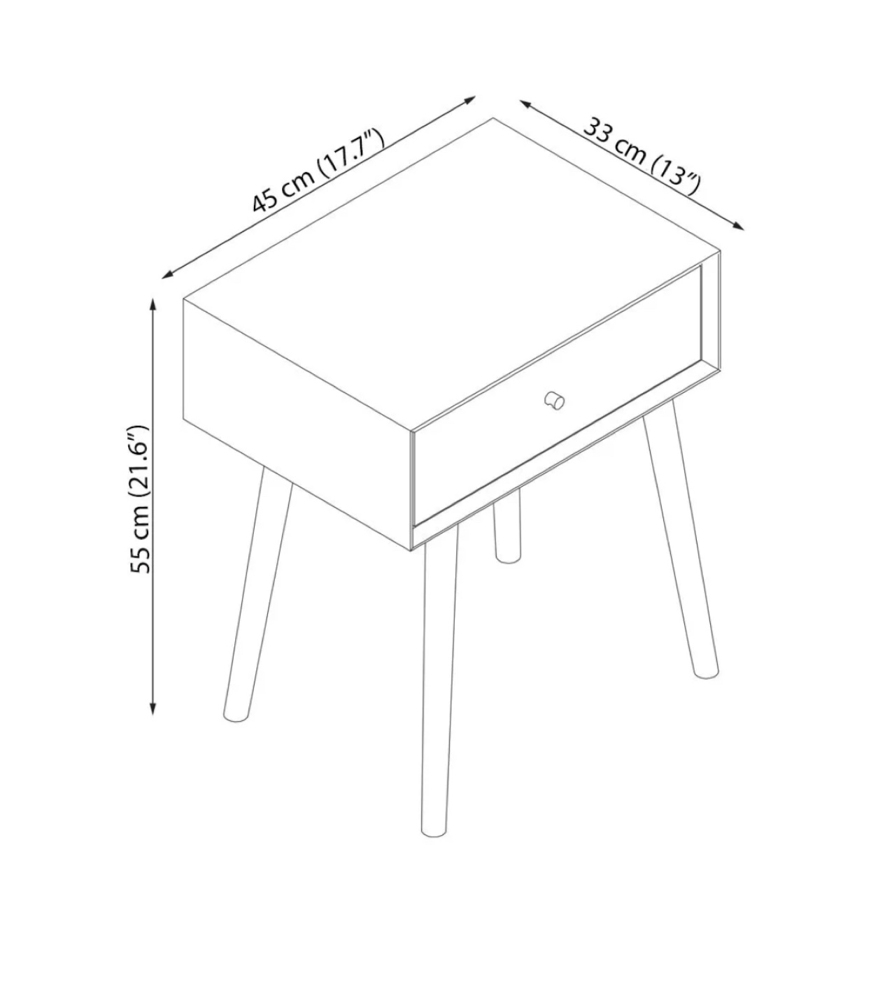 Wood Nightstand with Drawer - photo 4