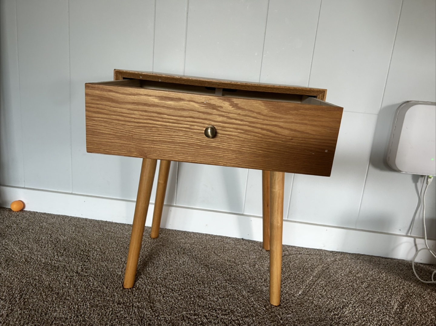 Wood Nightstand with Drawer - photo 3