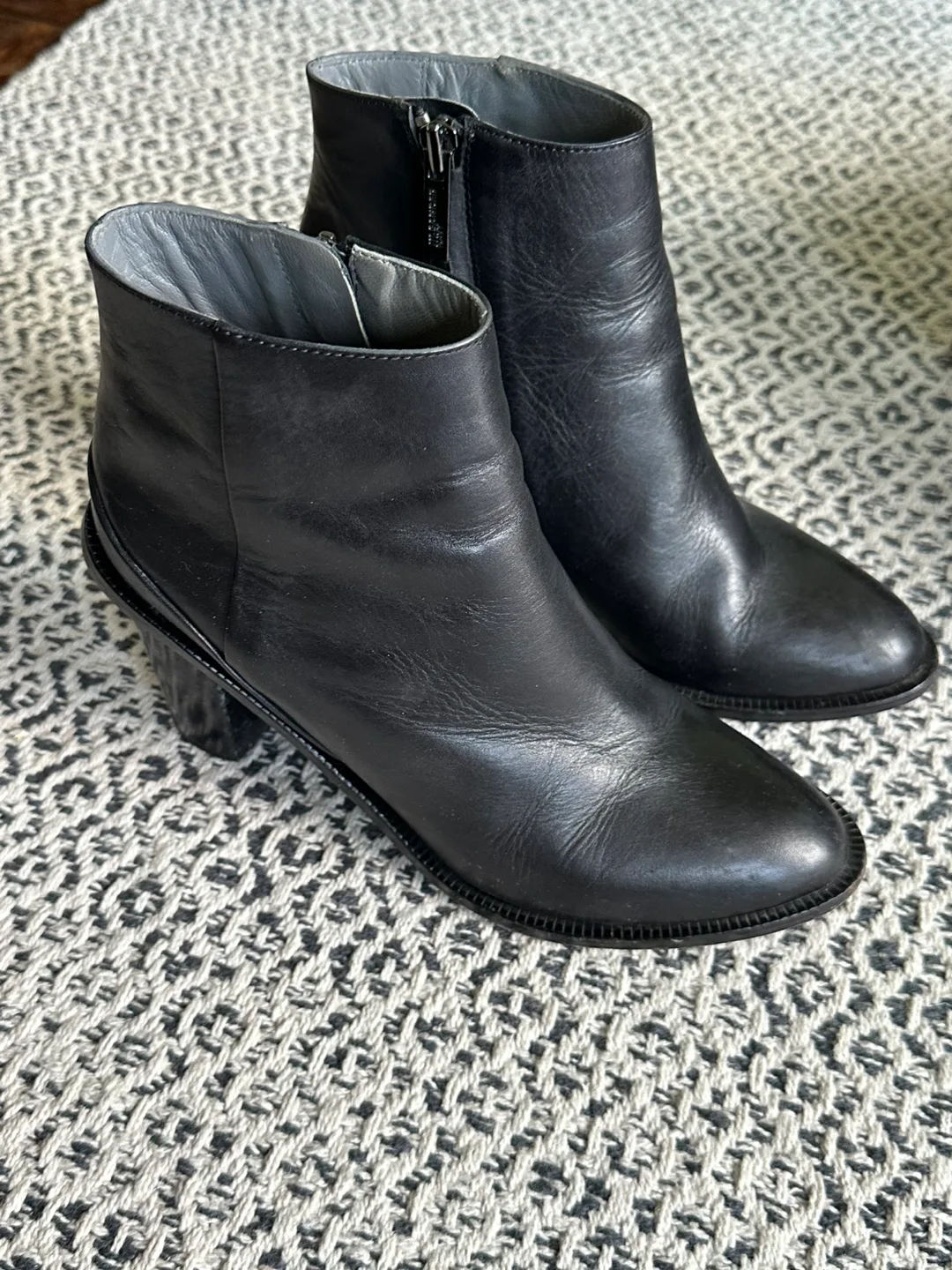 Jil Sander Nixo Black Leather Ankle Boots Size 6.5-7 (*narrow) image indicator(5)