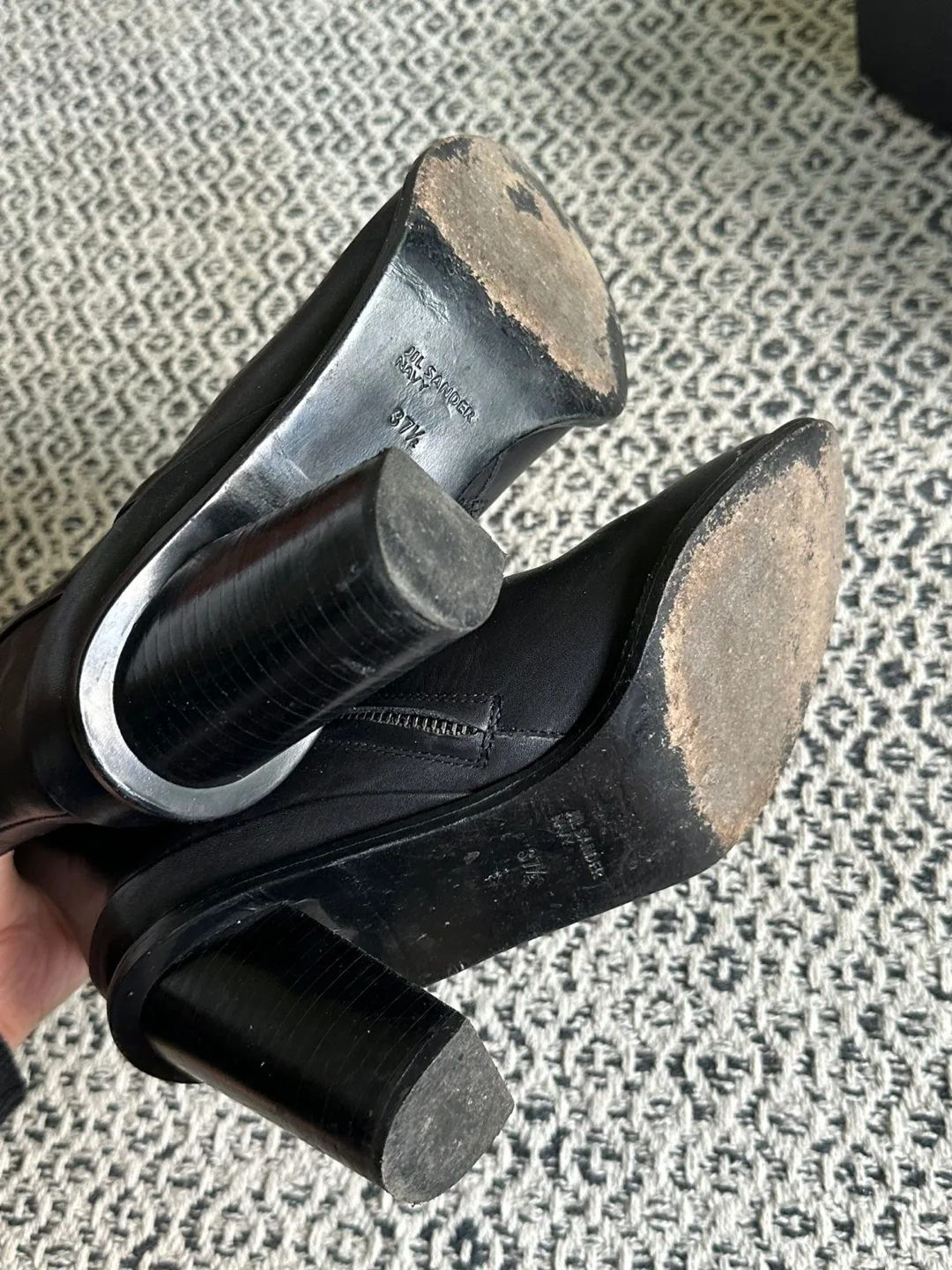 Jil Sander Nixo Black Leather Ankle Boots Size 6.5-7 (*narrow) image indicator(9)