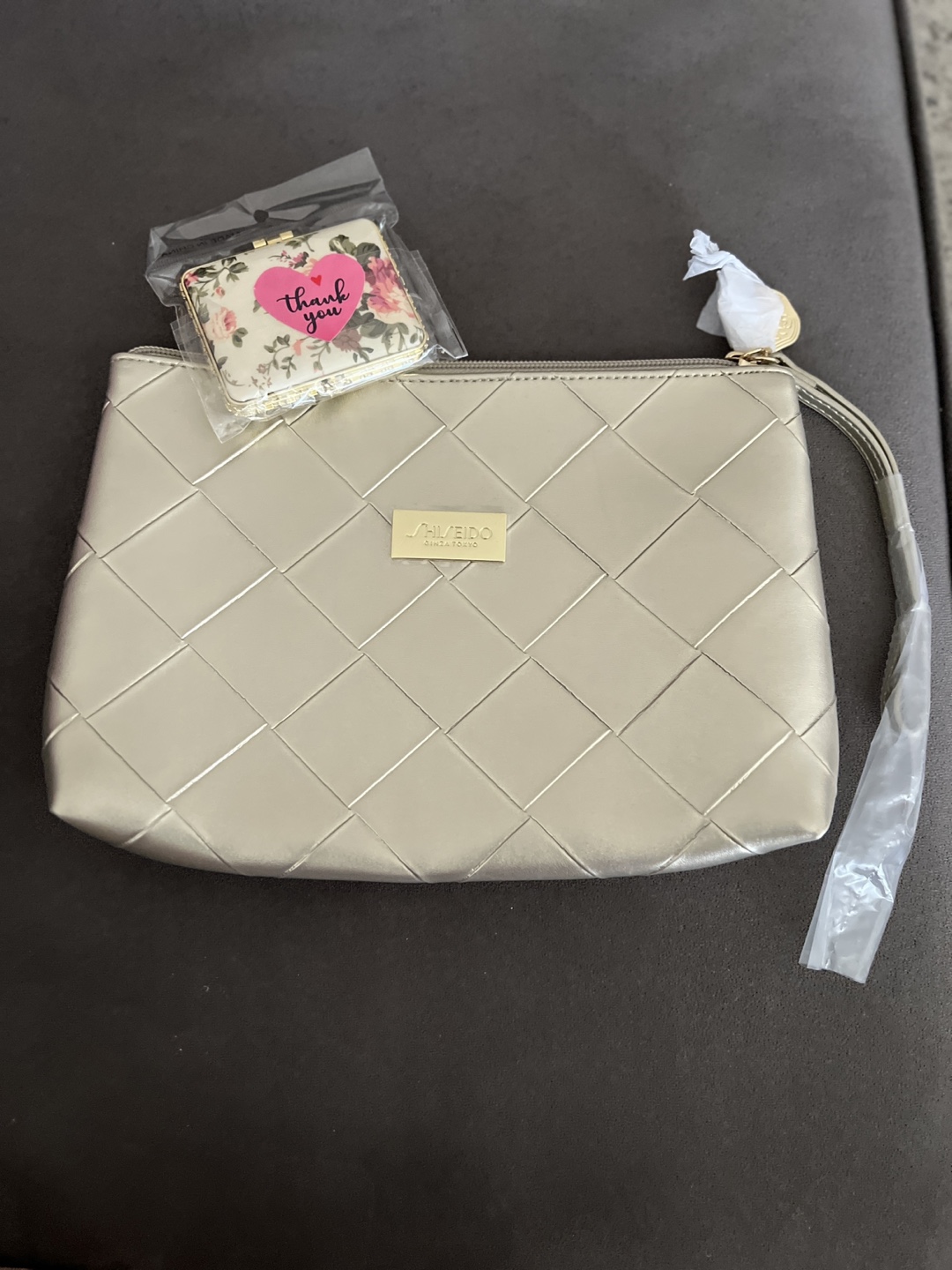 New Shiseido Cosmetic Pouch & Mirror Set - photo 2