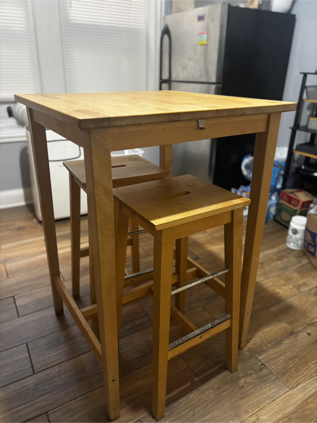 Wooden Table with 2 Stools