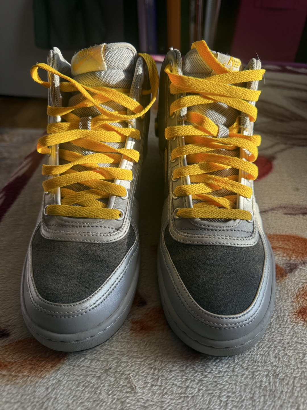 Nike High Top Sneakers - Gray & Yellow - photo 3