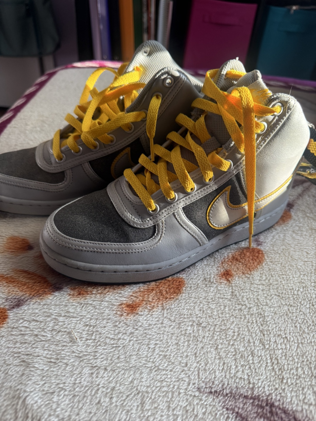 Nike High Top Sneakers - Gray & Yellow - photo 2
