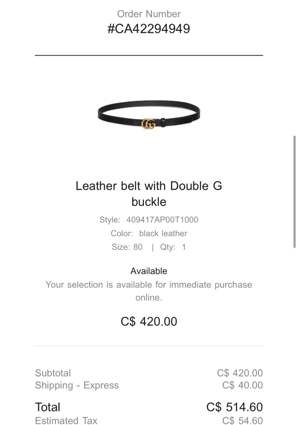 Gucci Leather Belt with Gold GG Buckle image indicator(4)