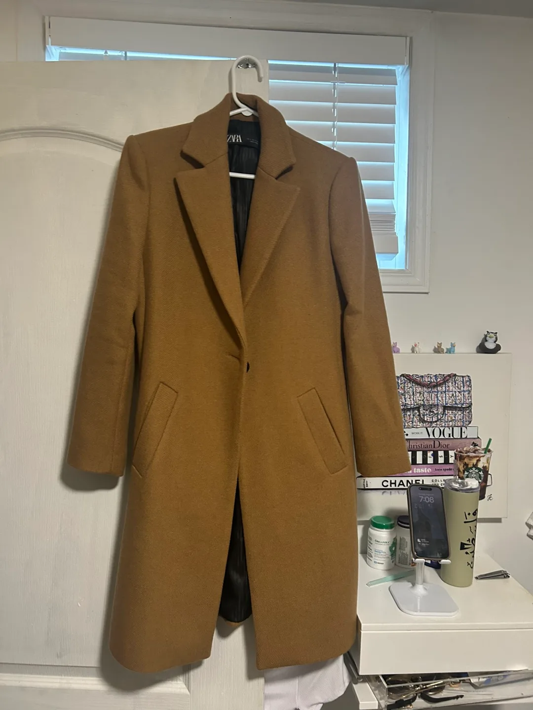 Zara Wool Blend Coat - Caramel thumbnail