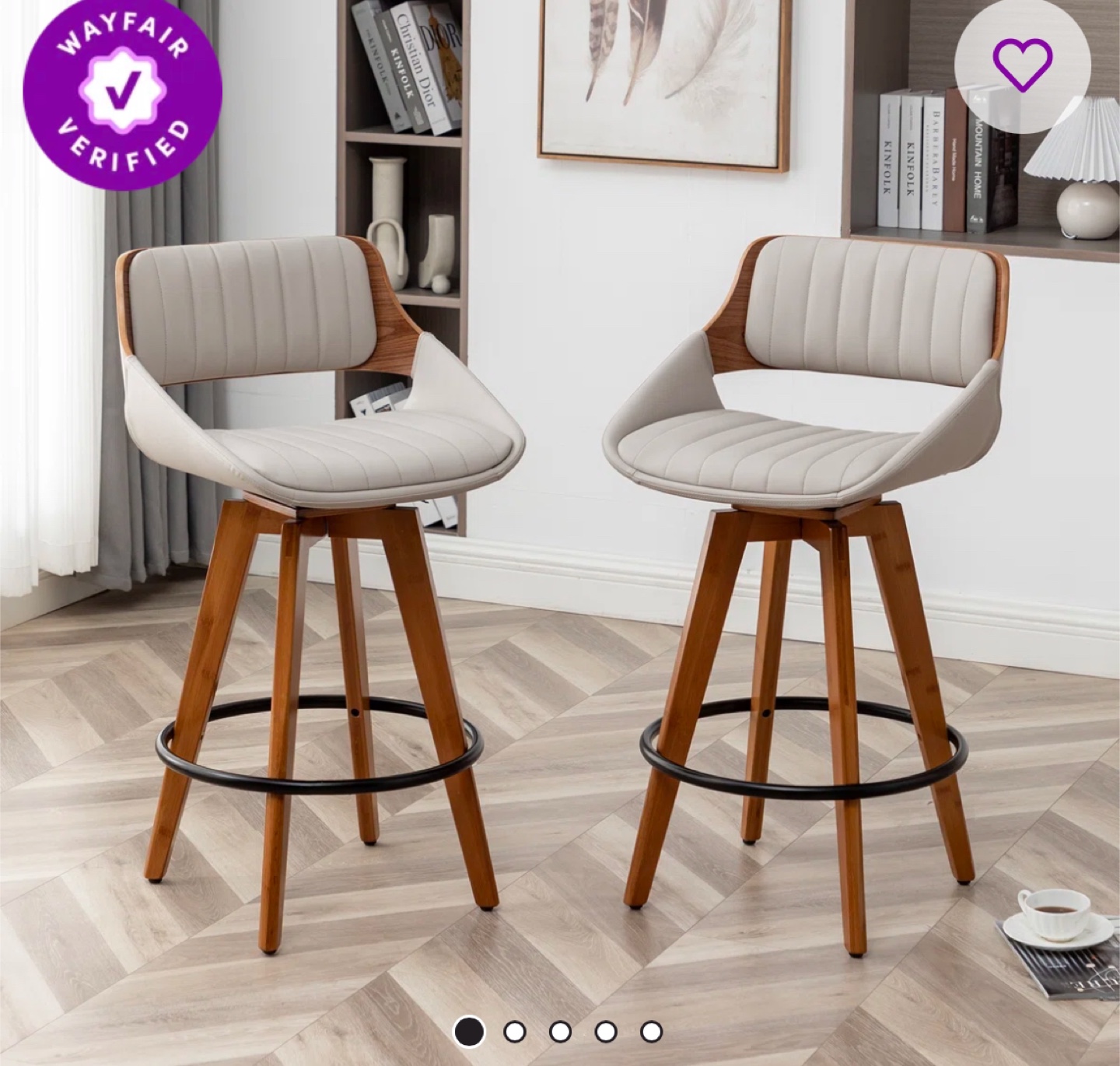 Set of Two Swivel Bar Stools - photo 4