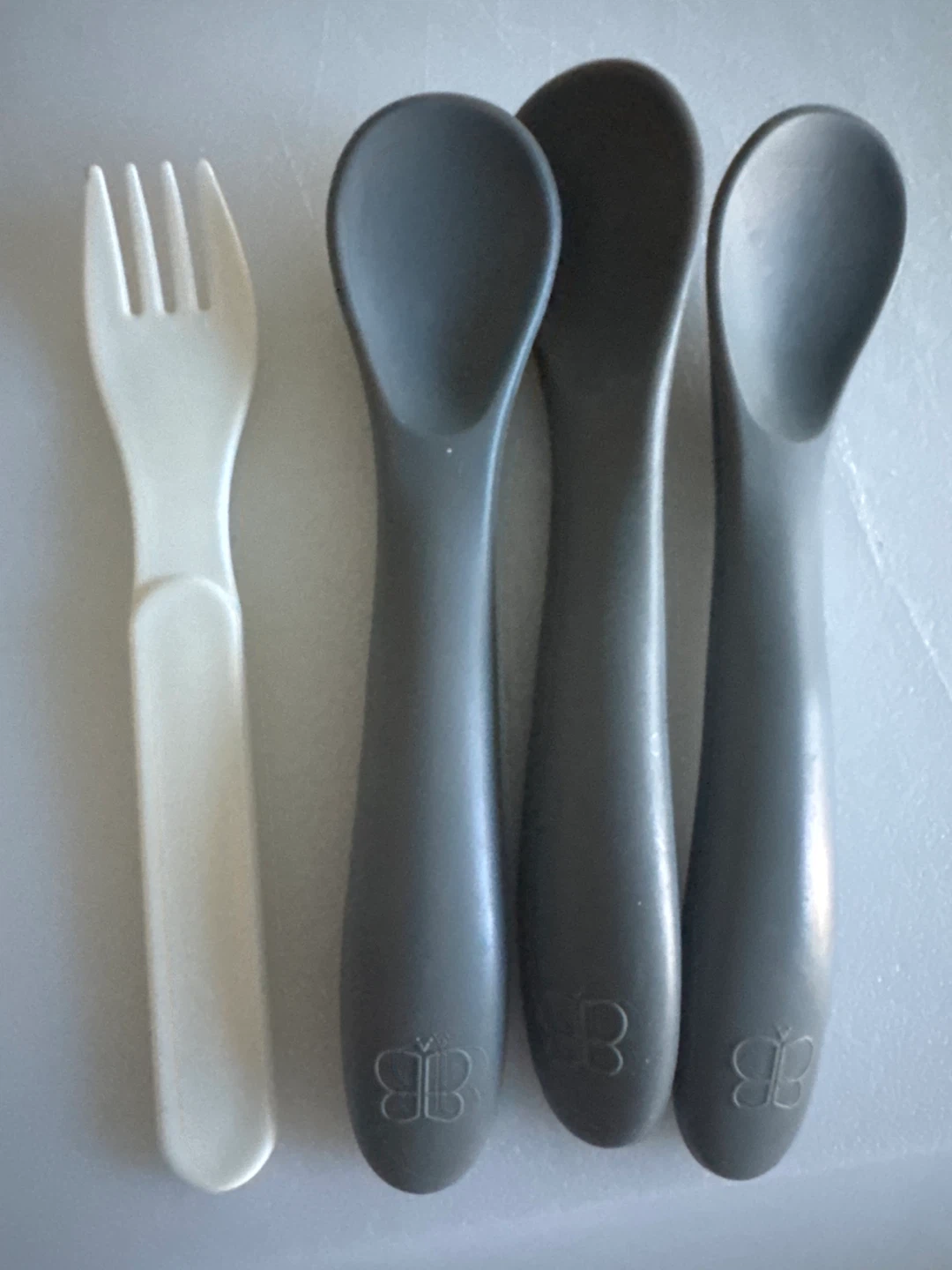 Bumkins Silicon  Baby Feeding Spoons & Fork Set
