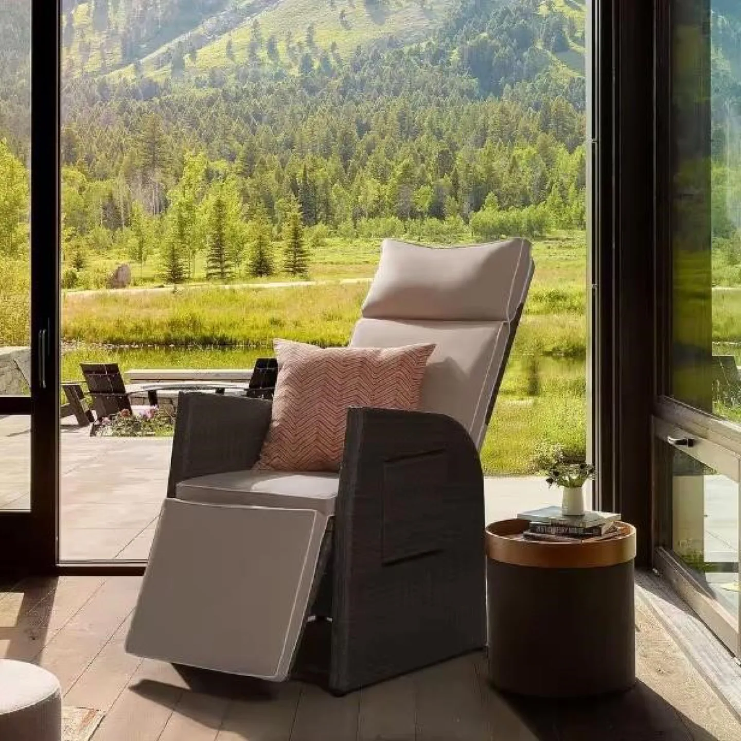 Outdoor Wicker Recliner Chair thumbnail