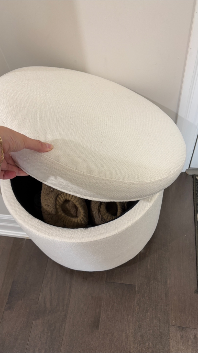 Storage Ottoman - Cream, 19"x18" - photo 2