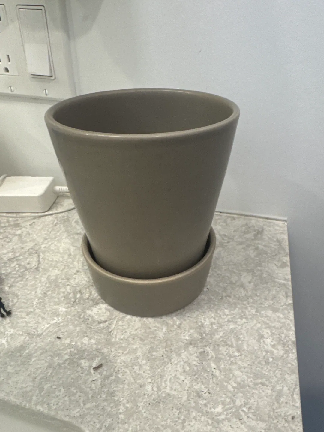 Neutral Tone Plant Pot with Saucer thumbnail