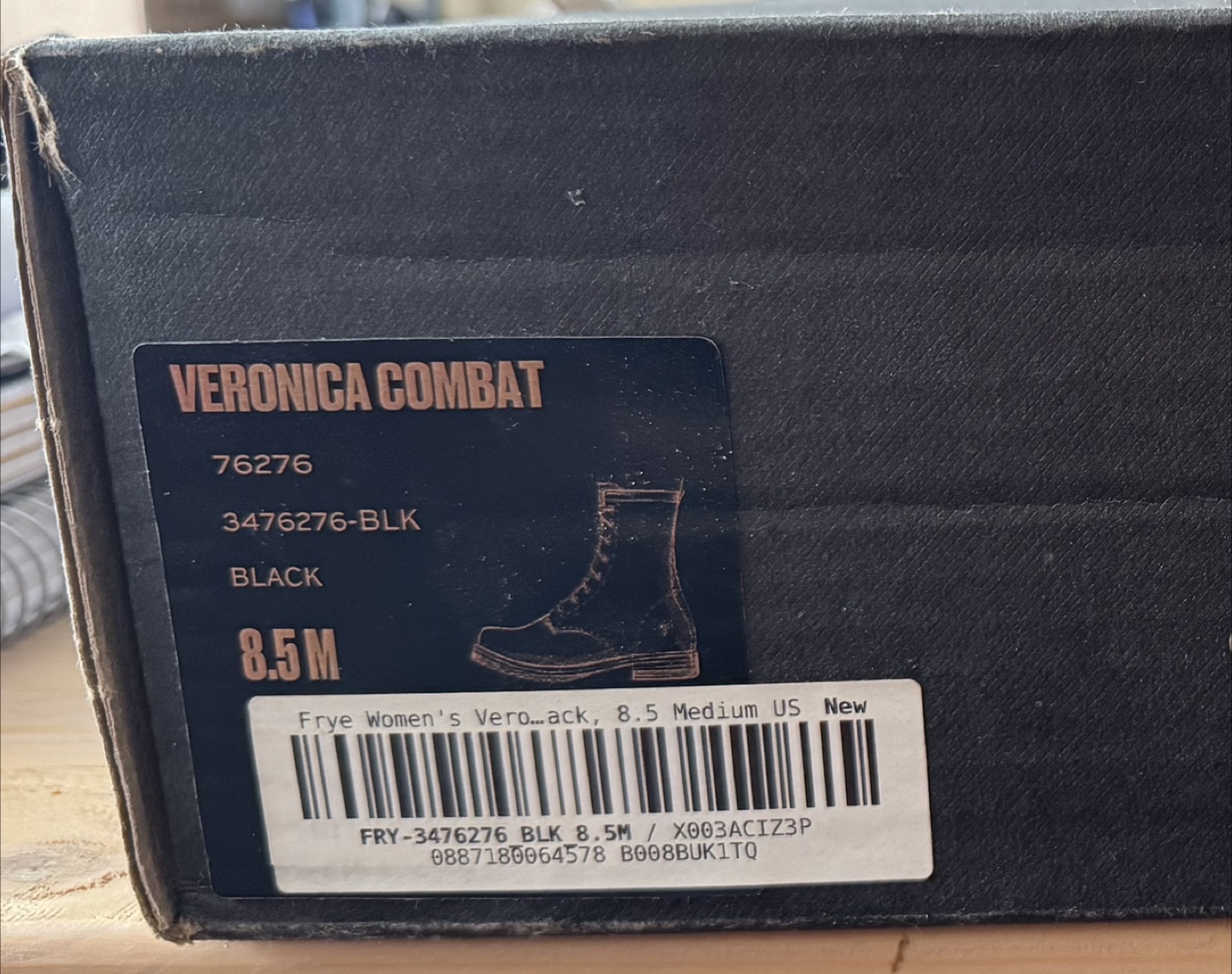 Frye Veronica Combat Boots - Black - Size 8.5M - photo 4