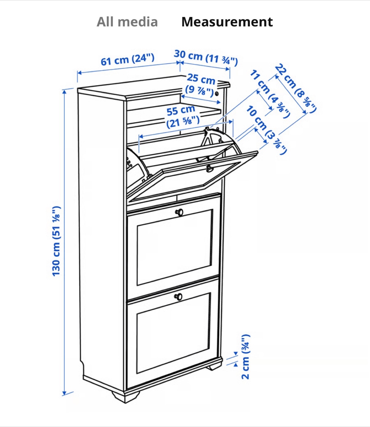 IKEA Hemnes White Shoe Cabinet - photo 4