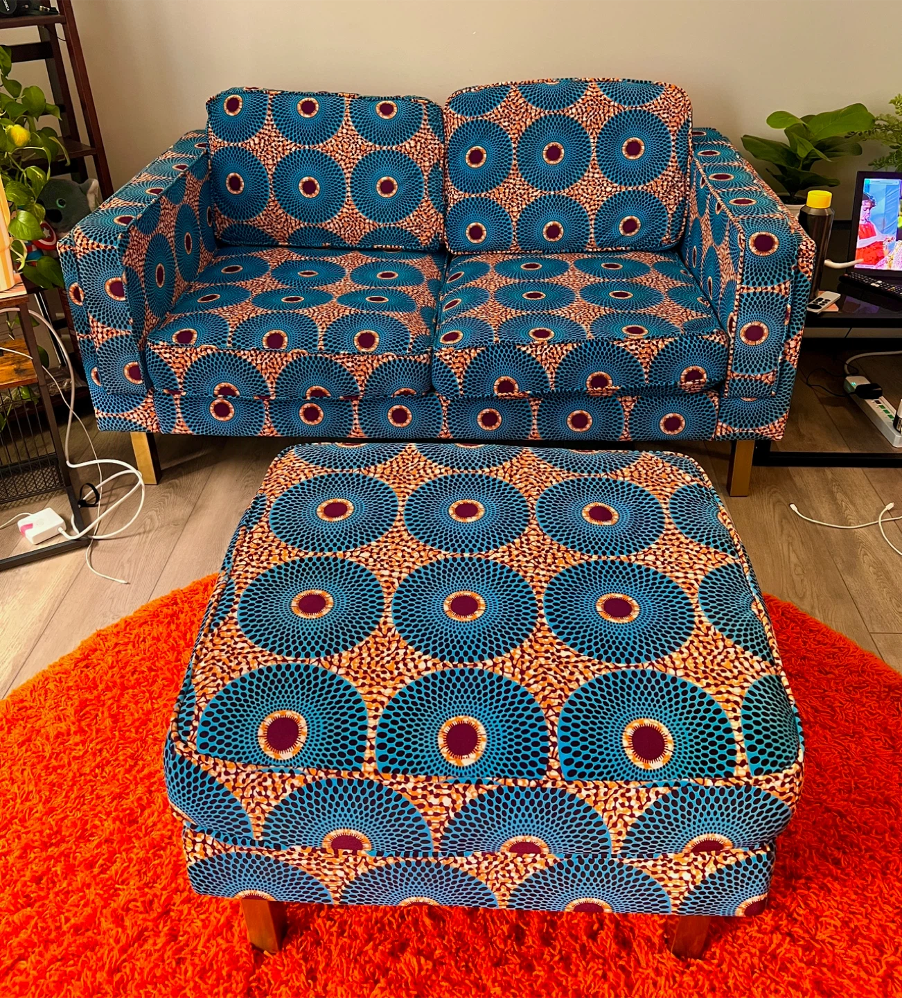 Albany Park Patterned Loveseat and Ottoman Set