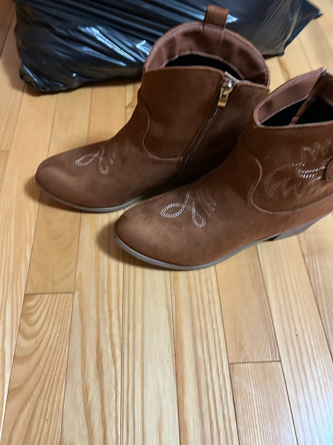 Brown Cowboy Ankle Boots - Size 41 thumbnail