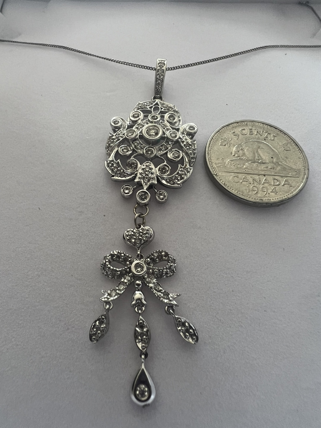 14K diamond pendant and chain w/appraisal