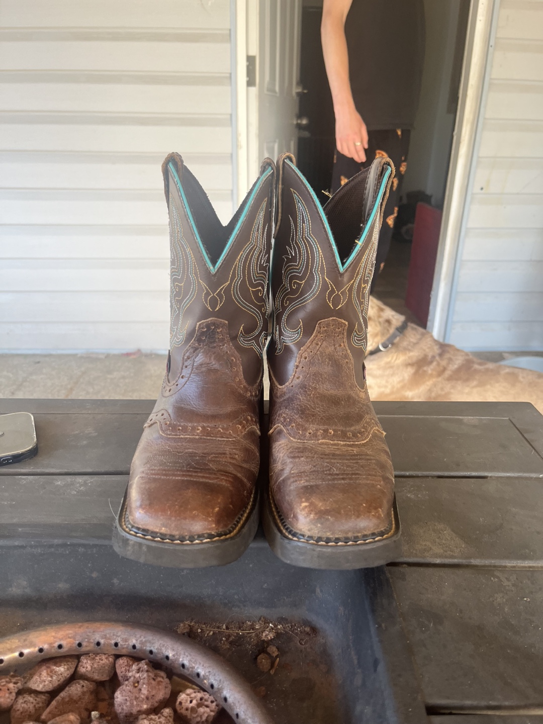 Ariat Brown Leather Western Boots Size 7B