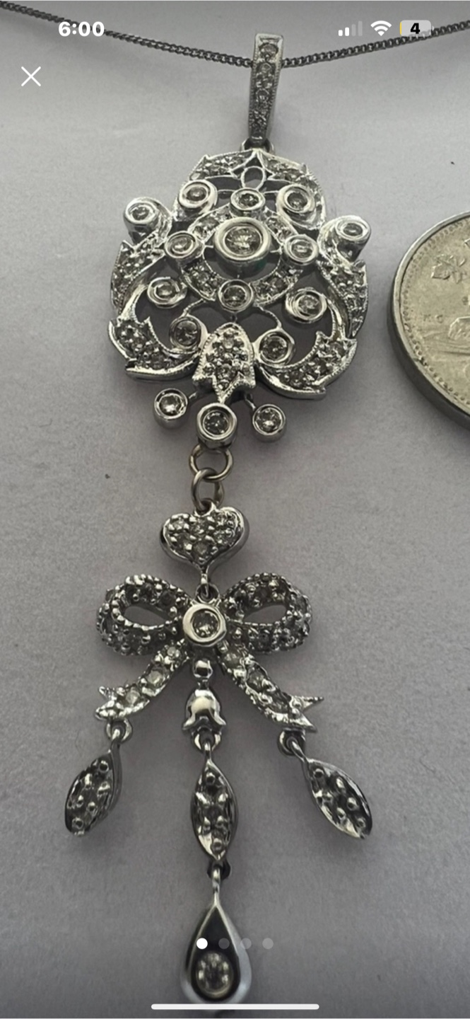 14K diamond pendant and chain w/appraisal - photo 5