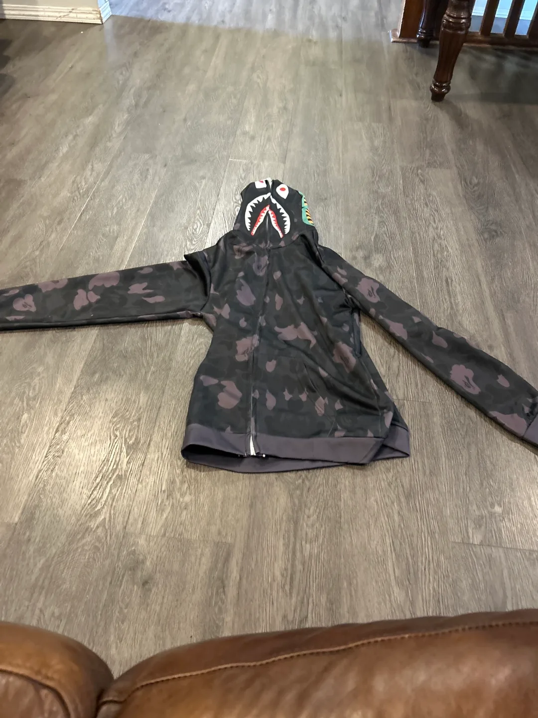 BAPE Shark Hoodie (Replica) – Black Camo – Brand New thumbnail