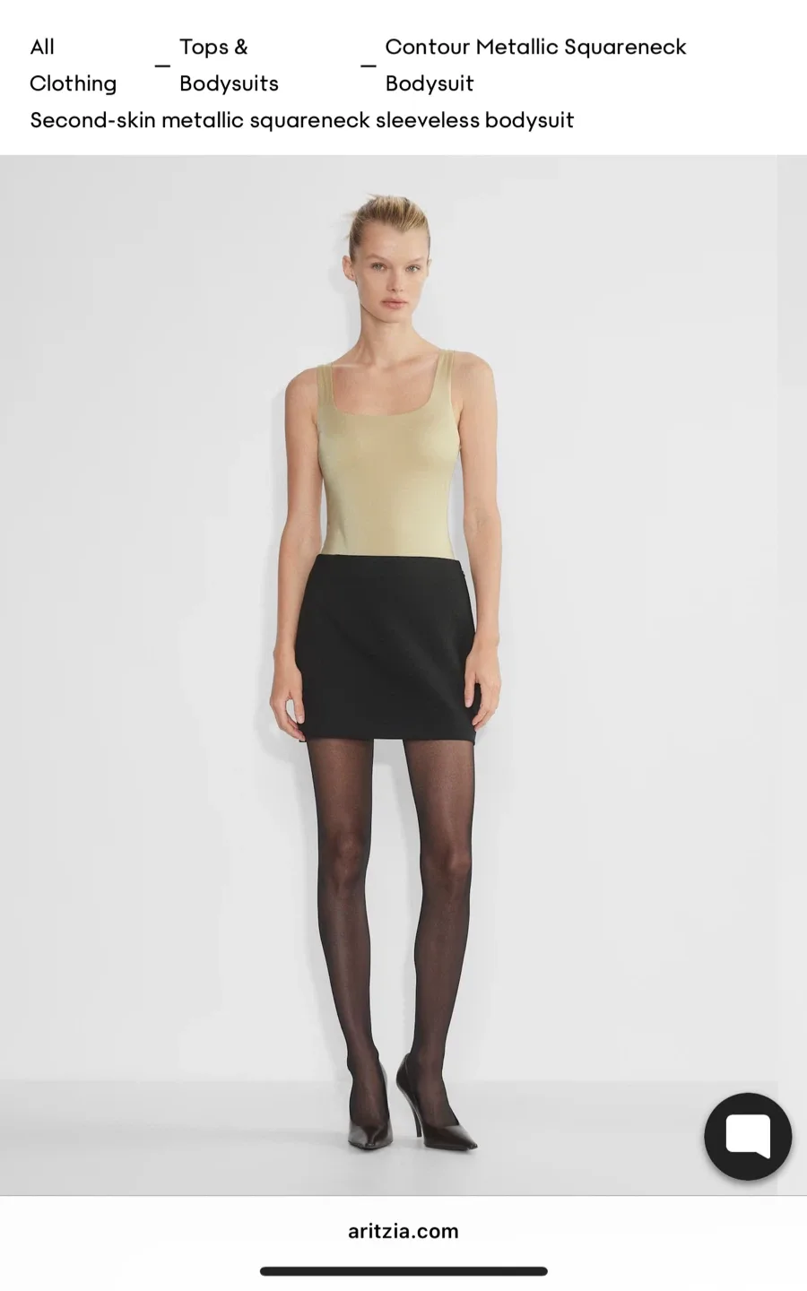 Aritzia Contour Metallic Squareneck Bodysuit - Size M