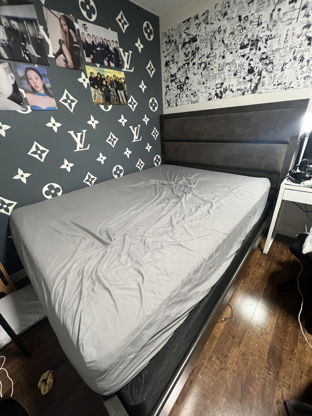 Queen Size Bed Frame - Dark Grey