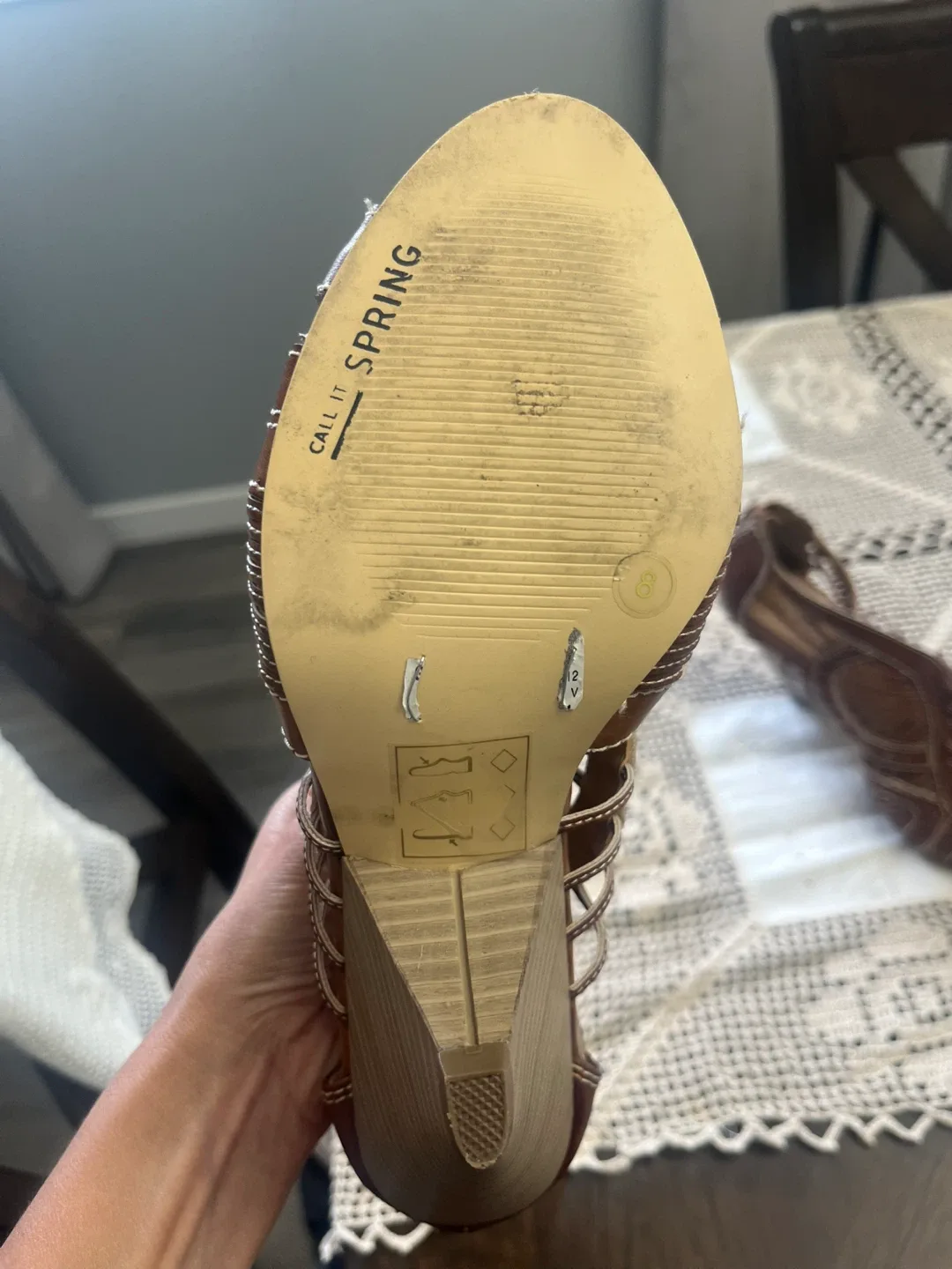 Call It Spring Brown Wedge Heels - Size 8 image indicator(4)