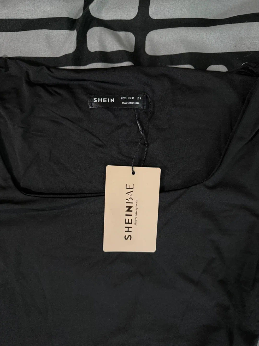 New SHEINBAE Black Bodysuit - Size S image indicator(3)