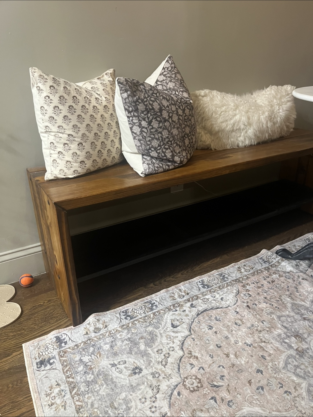 Wooden Bench with Shelf - photo 2