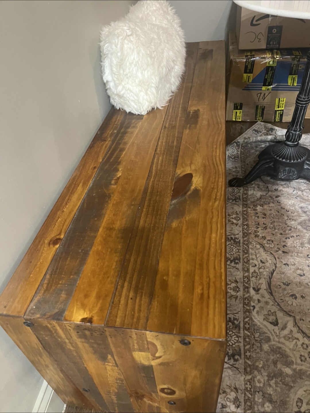 Wooden Bench with Shelf - photo 4