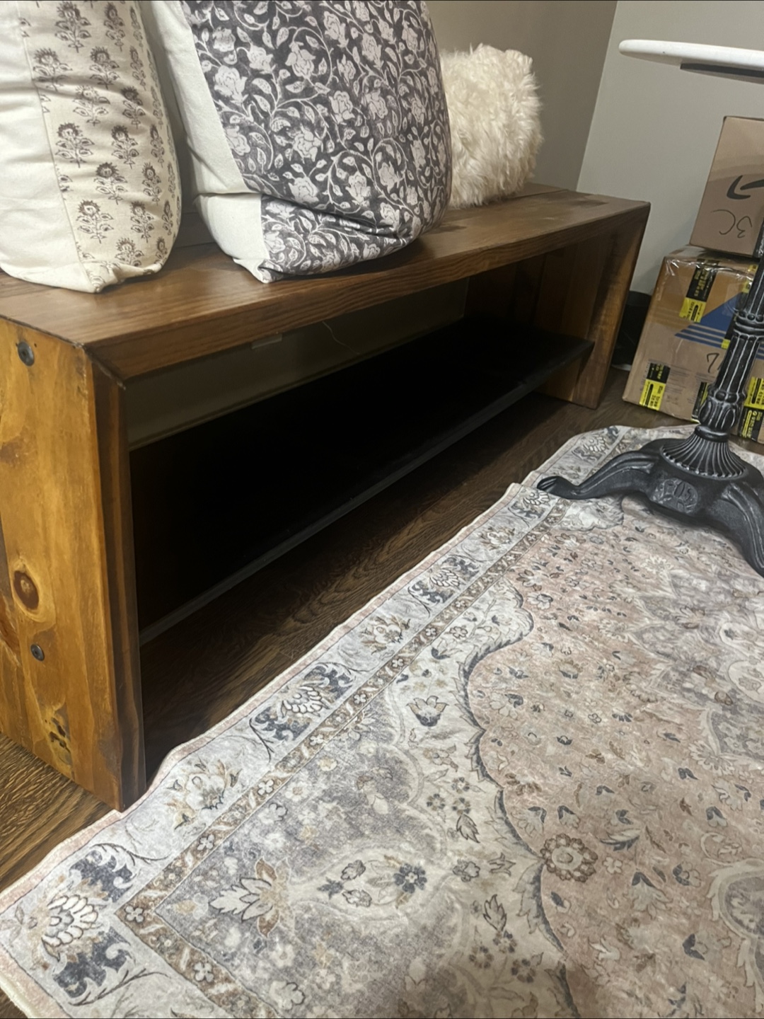 Wooden Bench with Shelf - photo 5