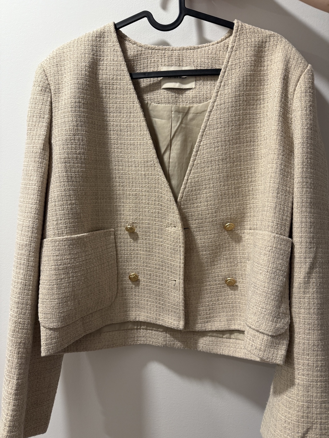 Fifteen Moon Beige Tweed Jacket