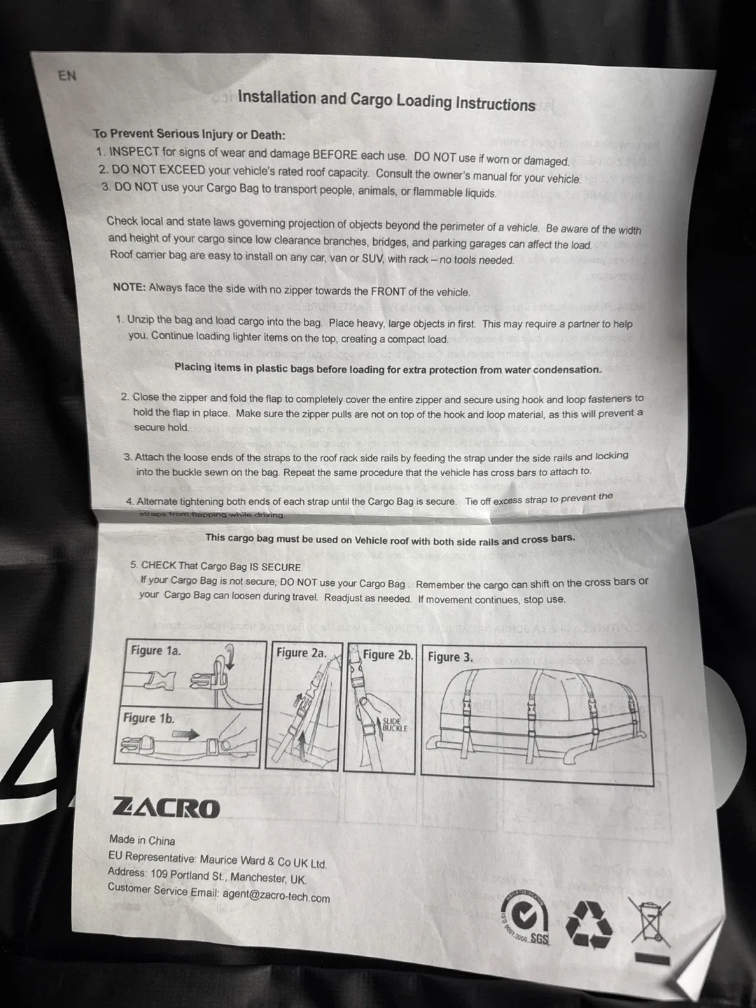 Zacro Cargo Bag - Roof Top Carrier image indicator(3)