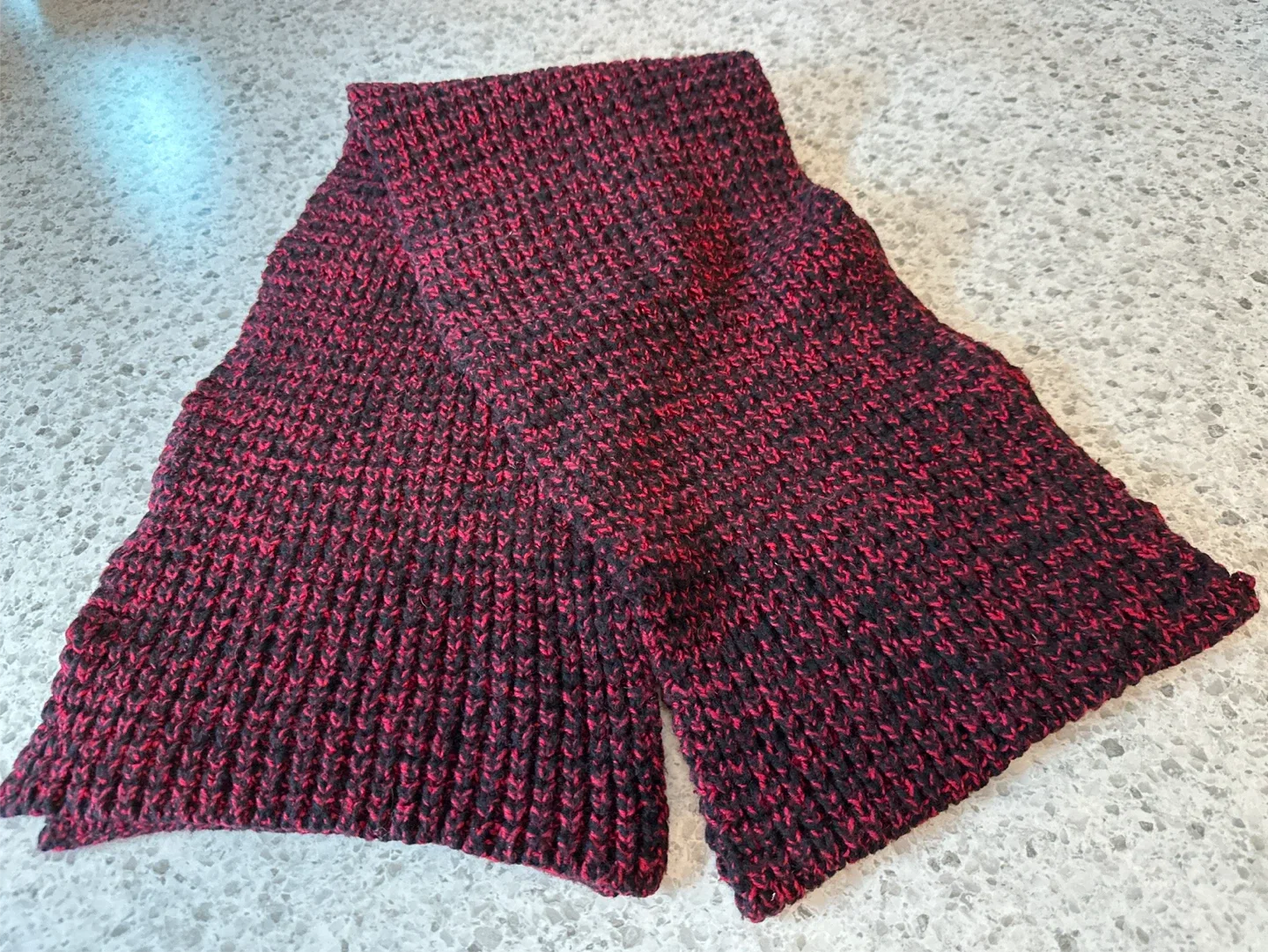Red and Black Knit Scarf thumbnail