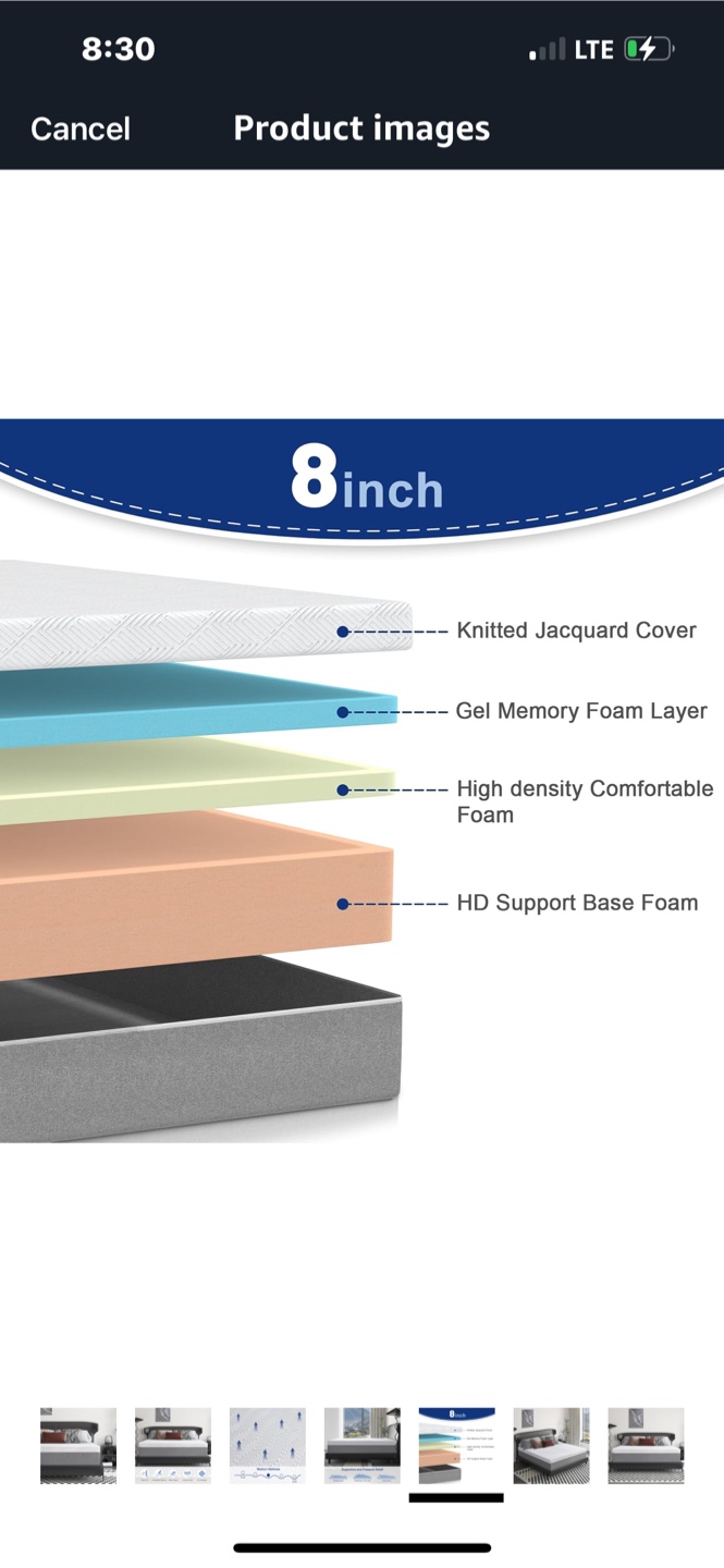 Lukace Full Size 8-Inch Memory Foam Mattress