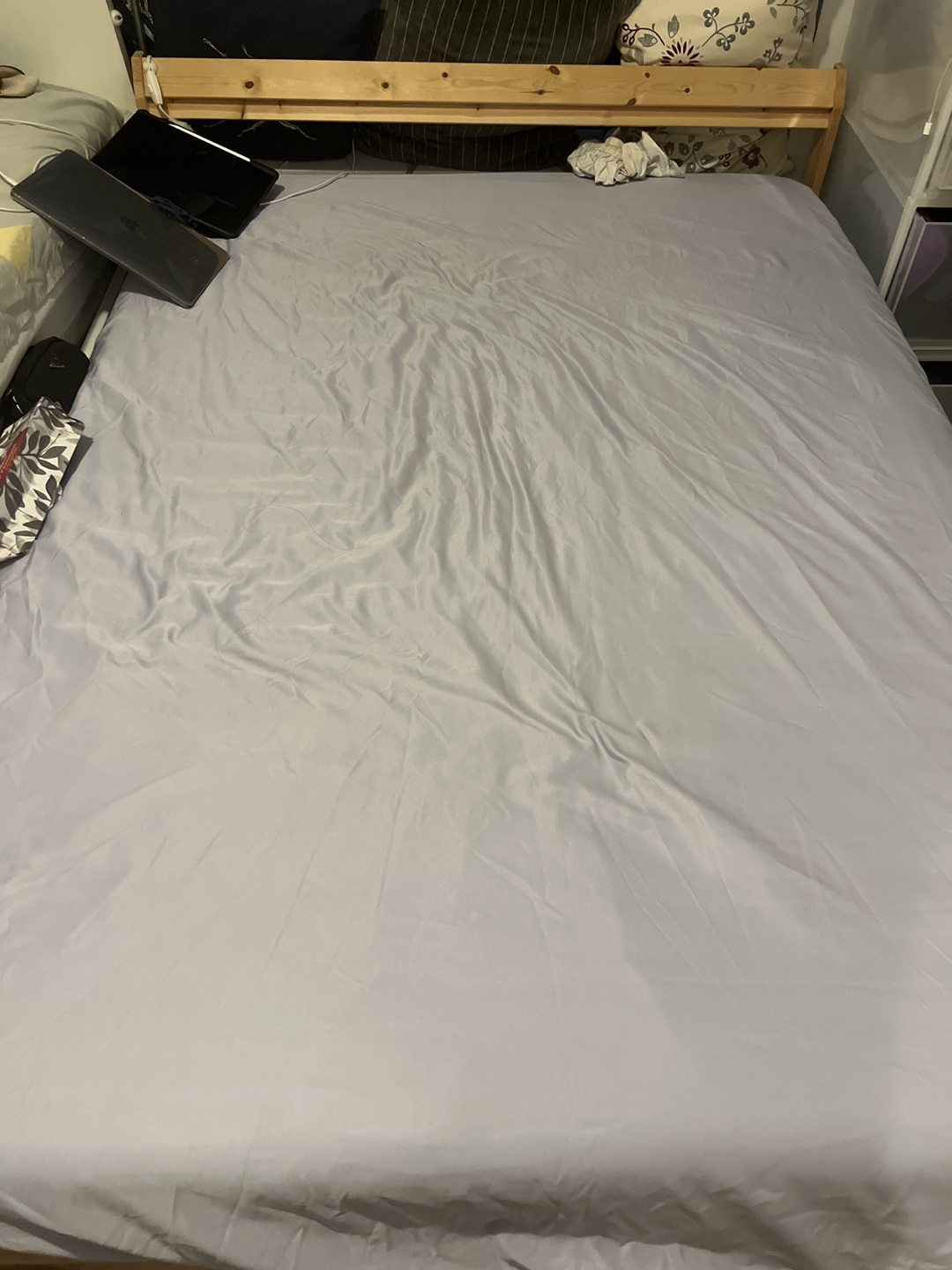 IKEA Neiden Bed Frame, Morgedal Mattress, Luröy Slats