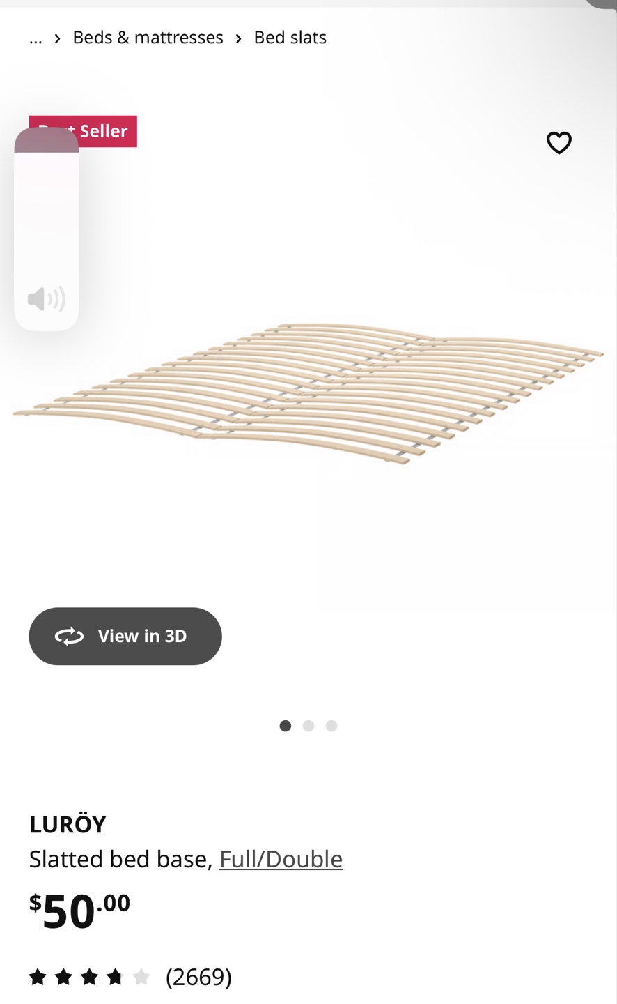 IKEA Neiden Bed Frame, Morgedal Mattress, Luröy Slats - photo 3