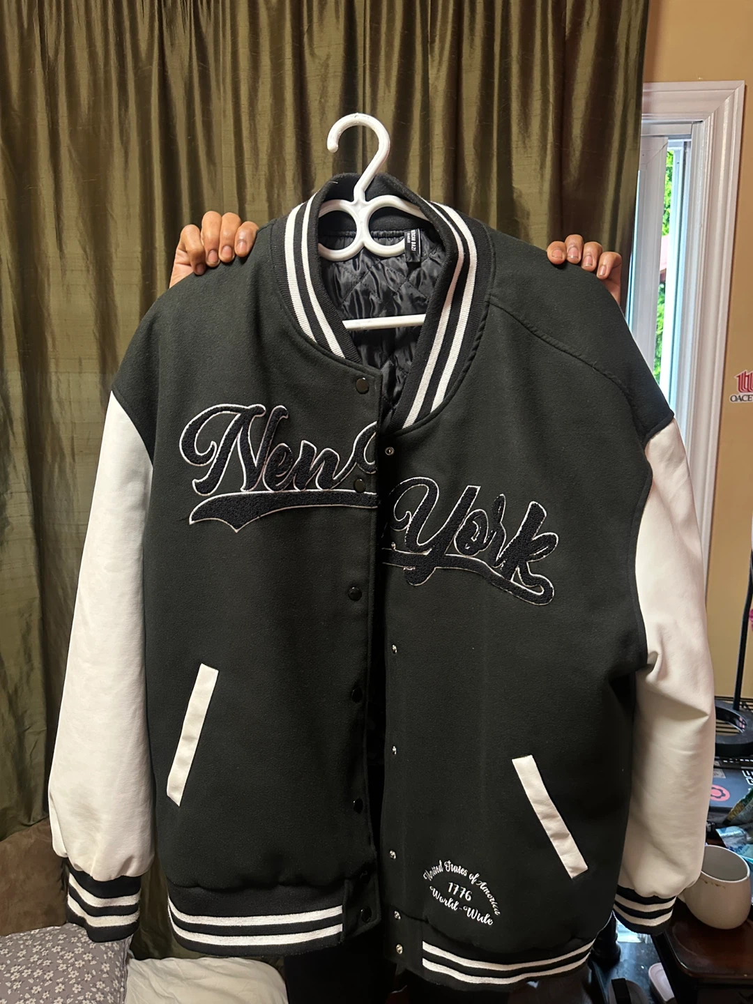 DKNY Varsity Jacket, Black and White