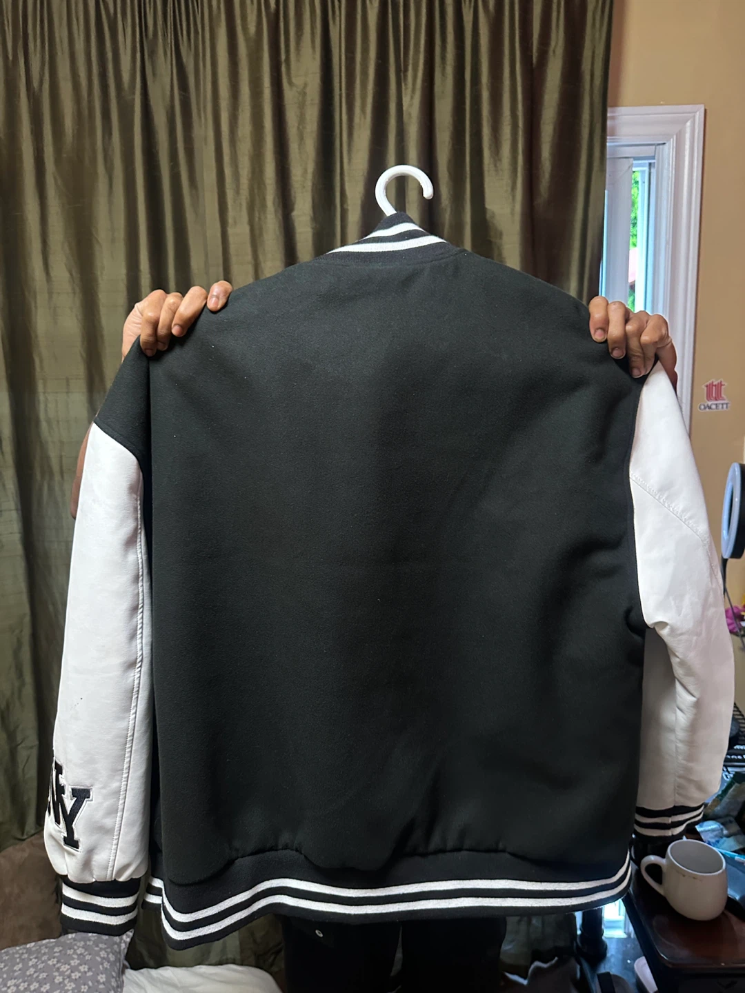 DKNY Varsity Jacket, Black and White - photo 2