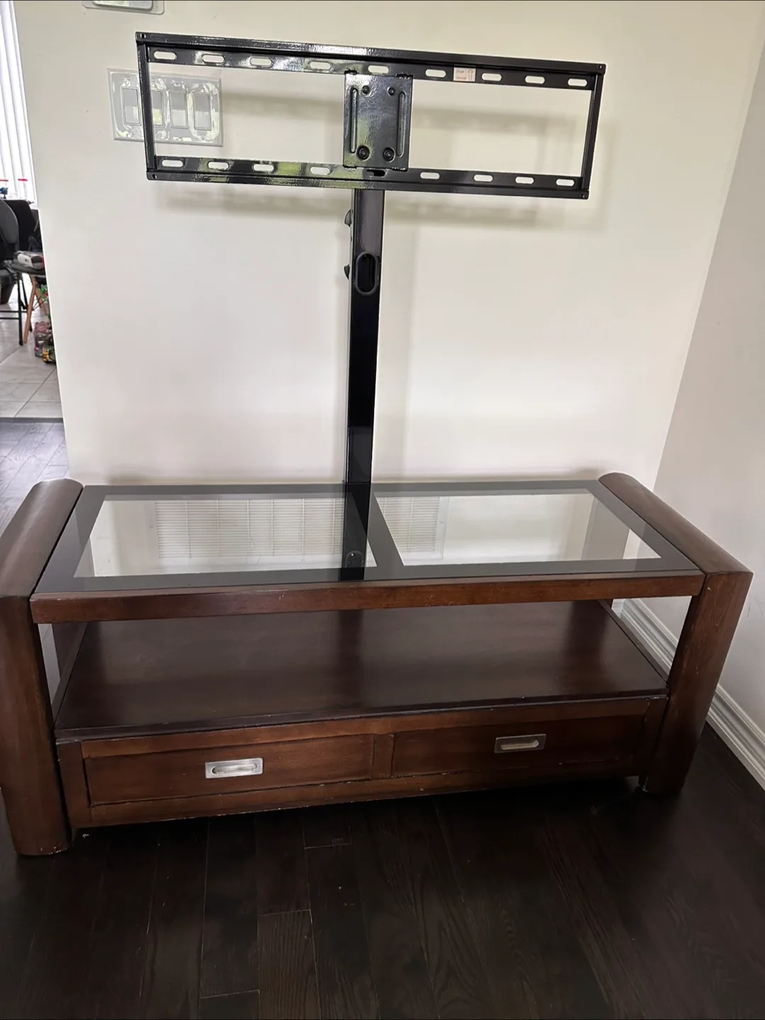 Wood & Glass TV Stand $150 thumbnail
