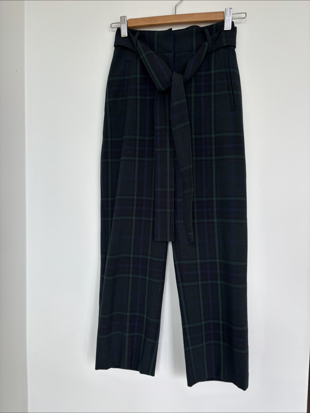 Wilfred Cropped Plaid Tie-Waist Pants - Size 00