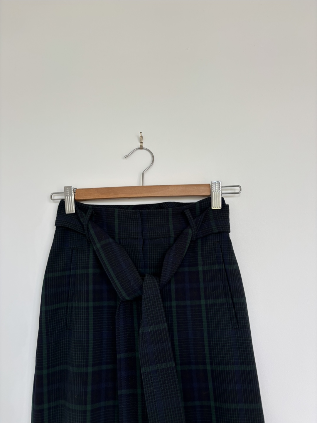 Wilfred Cropped Plaid Tie-Waist Pants - Size 00 - photo 2