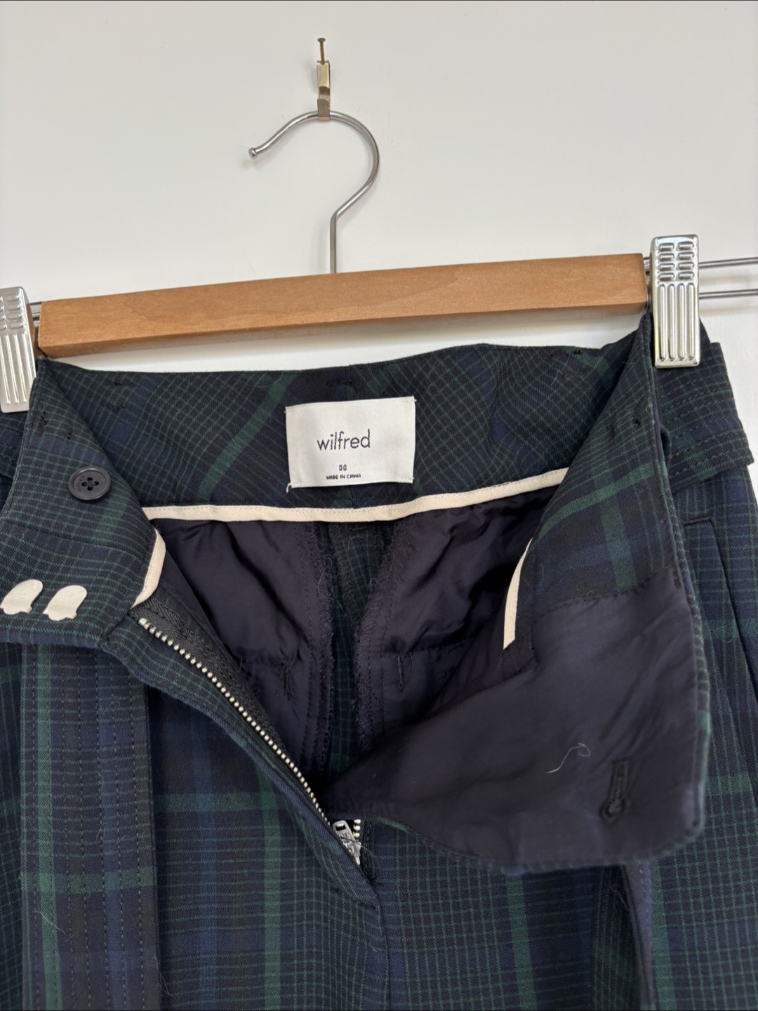 Wilfred Cropped Plaid Tie-Waist Pants - Size 00 - photo 5