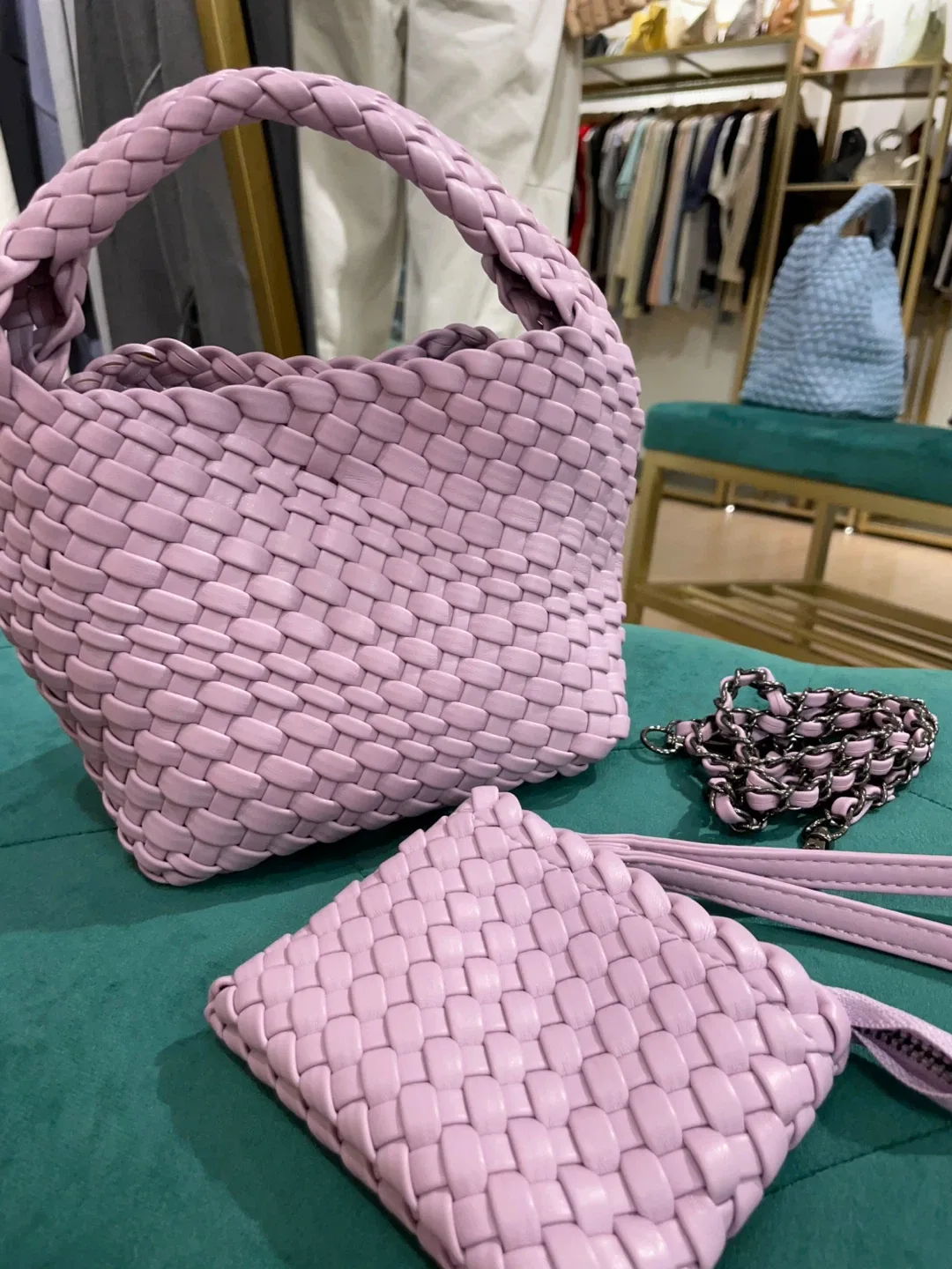 Lilac Woven Handbag with Coin Purse thumbnail