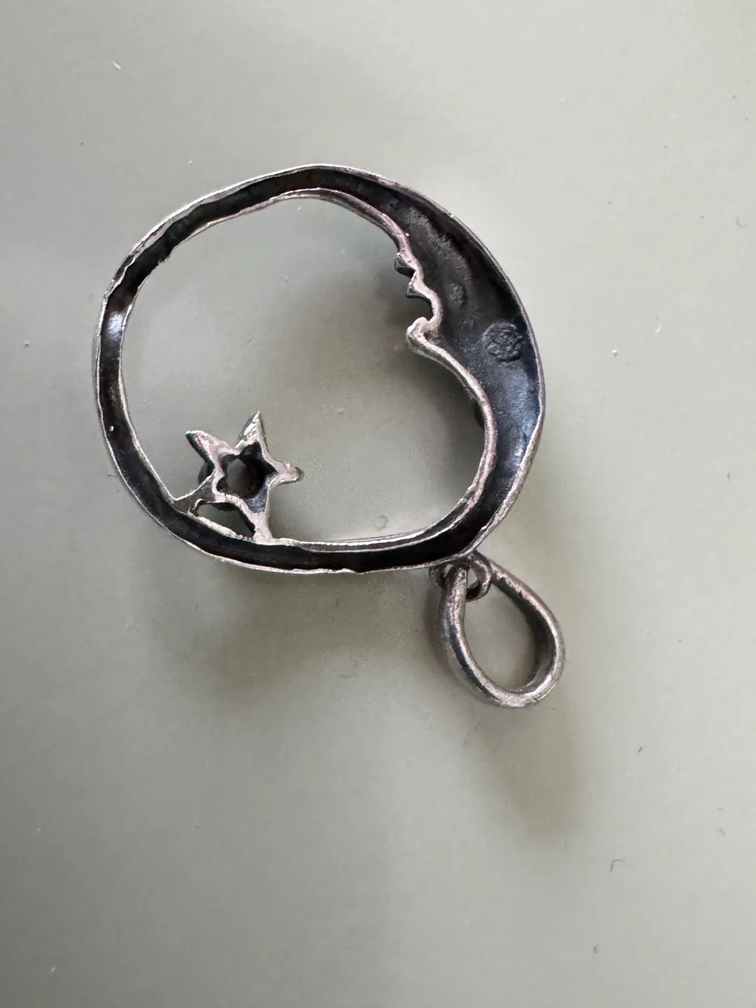 vintage Silver Moon & Star Pendant image indicator(2)
