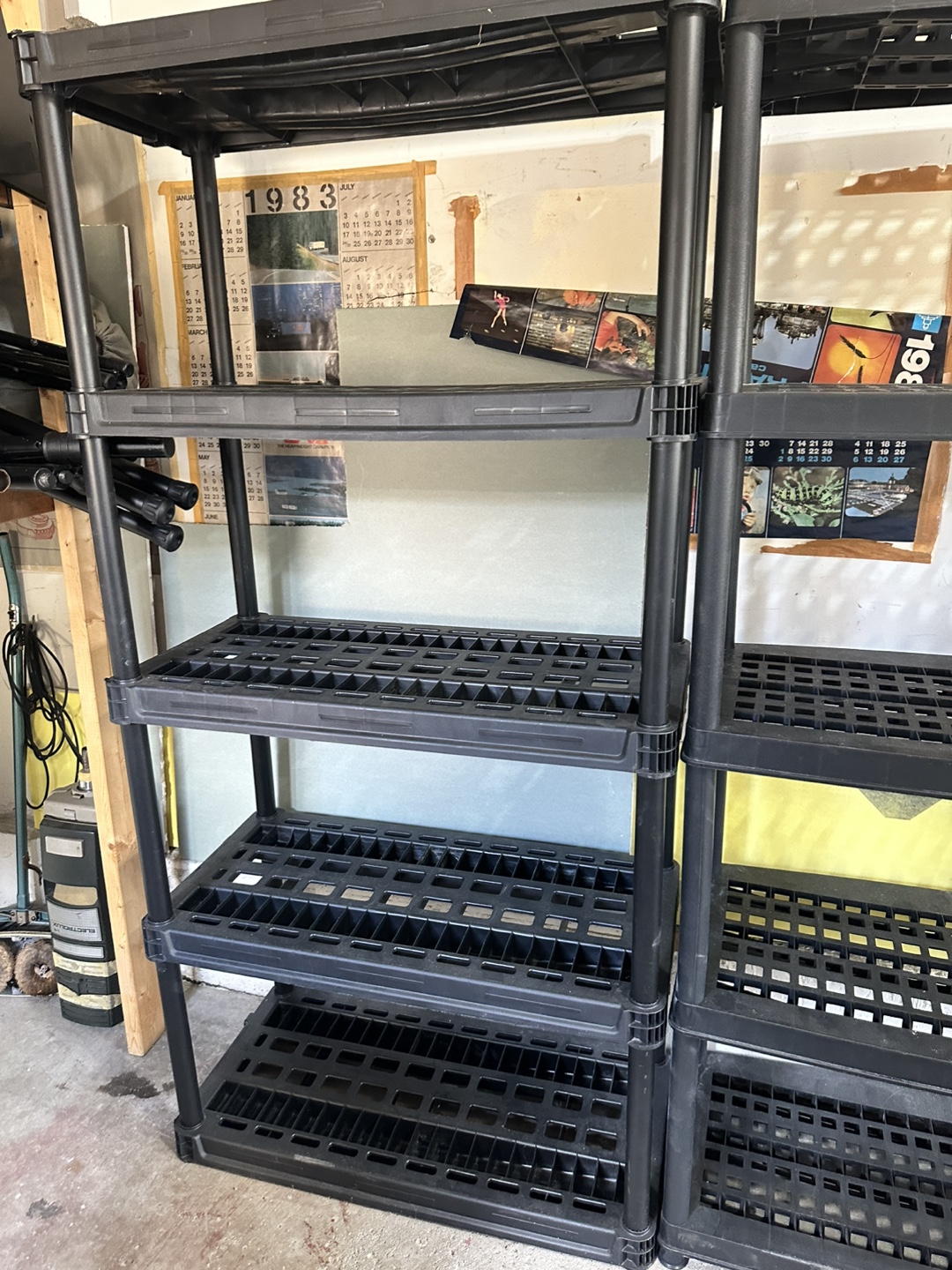 Black Plastic Shelf Unit - 5 Tier