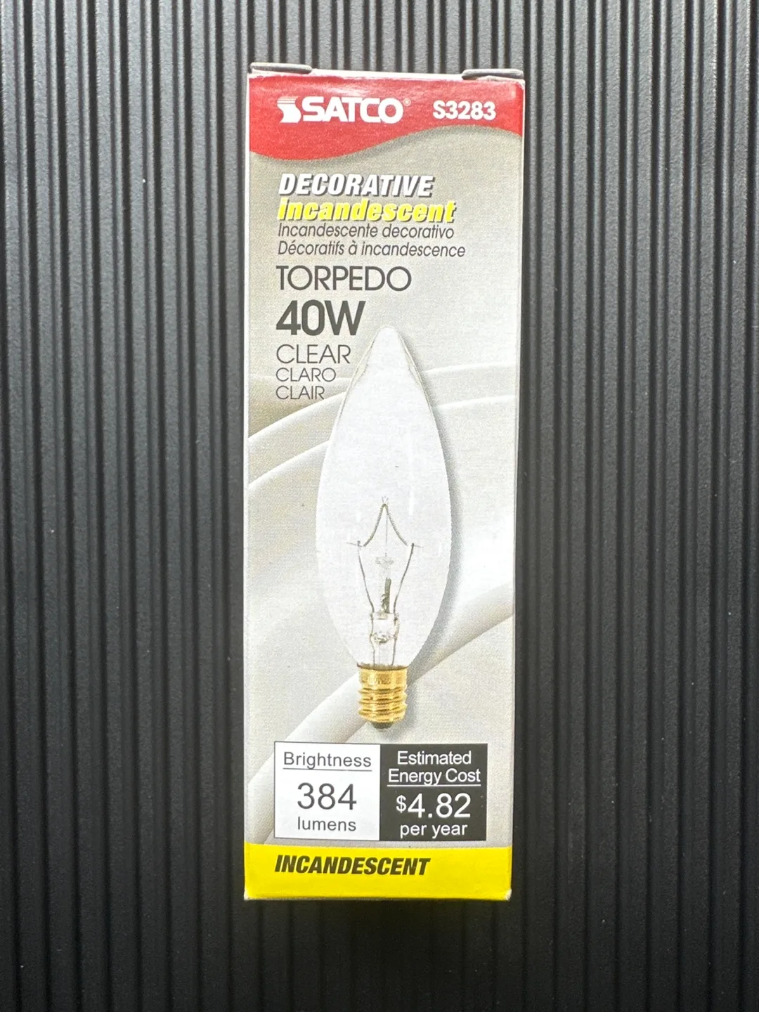 SATCO Torpedo 40W Clear Incandescent Bulb thumbnail