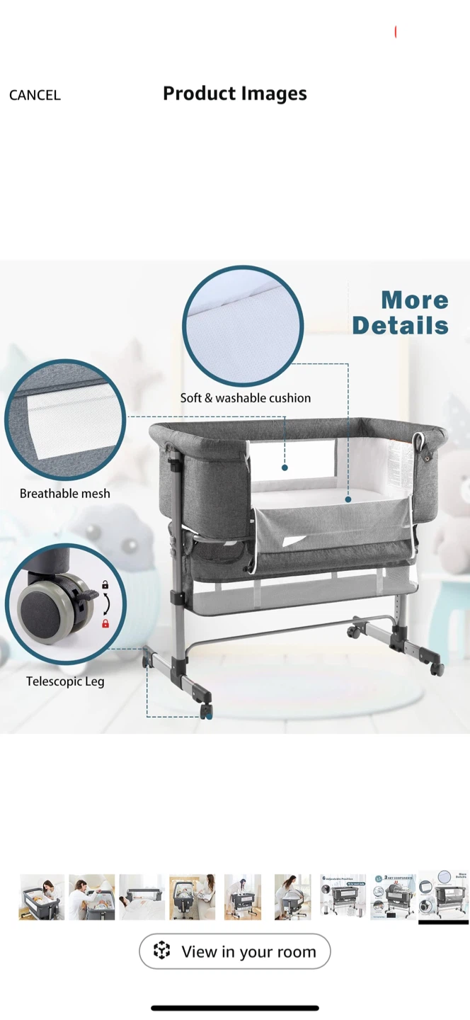Adjustable Bedside Bassinet - bran New!