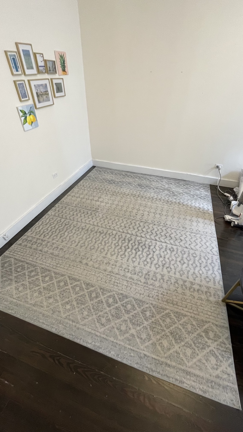 Large Grey and Cream Area Rug